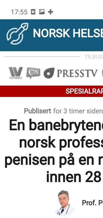 Lurereklame som spiller på autoriteter. Professoren som oppgis finnes ikke